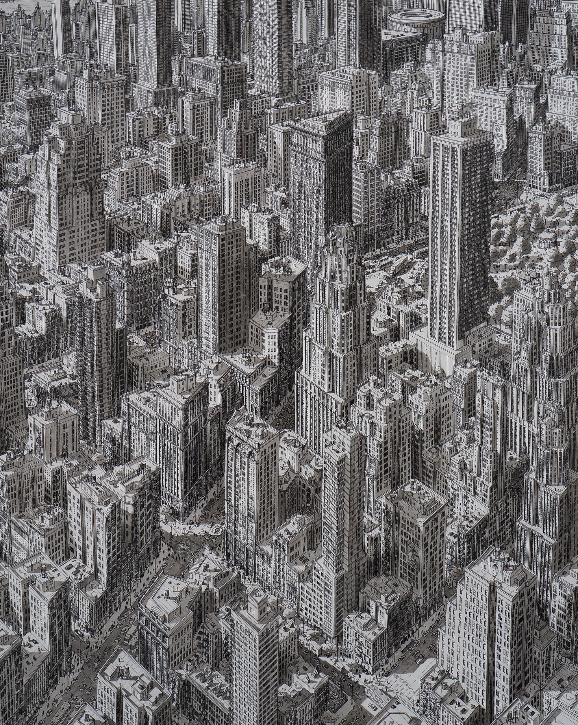 2000x2509 stefan bleekrode's drawings recreate cityscapes from memory - New York Cityscape Drawing