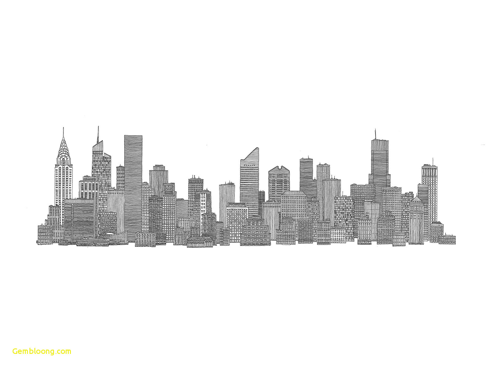 1600x1200 new york city skyline drawing great new york cityscape drawing - New York Cityscape Drawing