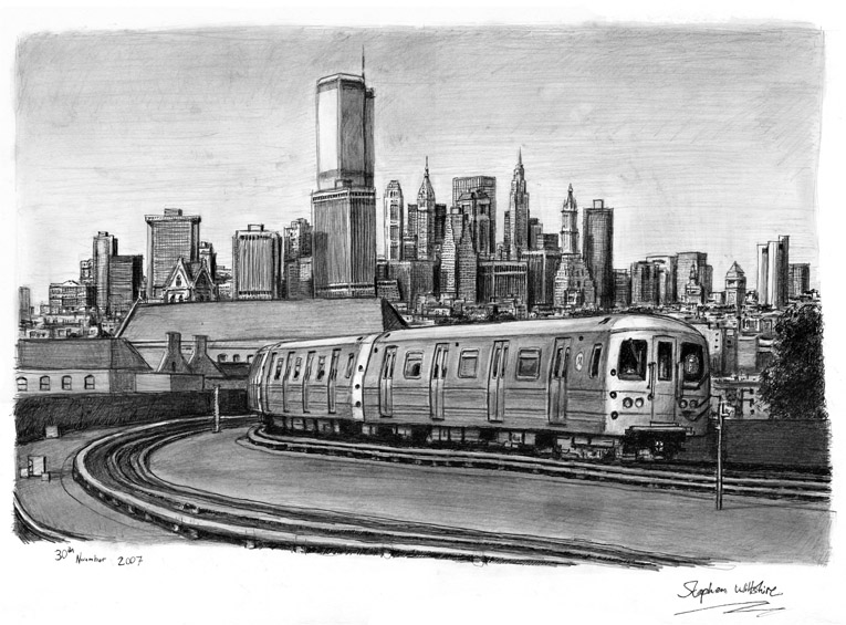 765x565 New York Subway Train - New York Drawing