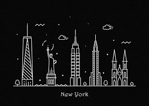 300x214 New York Skyline Drawings Fine Art America - New York Skyline Drawing