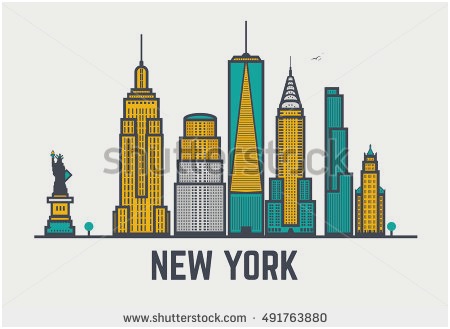 450x329 New York Skyline Coloring - New York Skyline Drawing Color