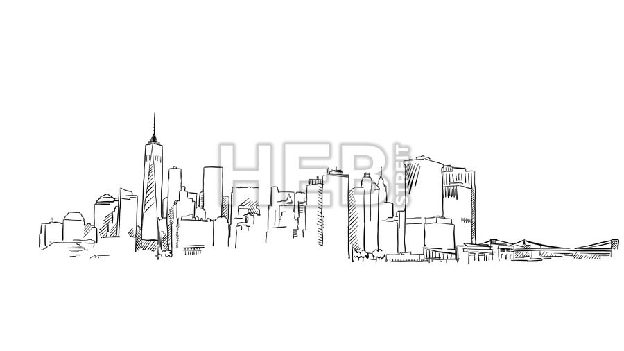 New York Skyline Drawing Outline at PaintingValley.com | Explore ...