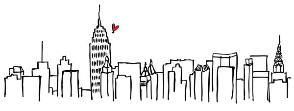 600x226 New York City Skyline Kids Clipart - New York Skyline Drawing Outline