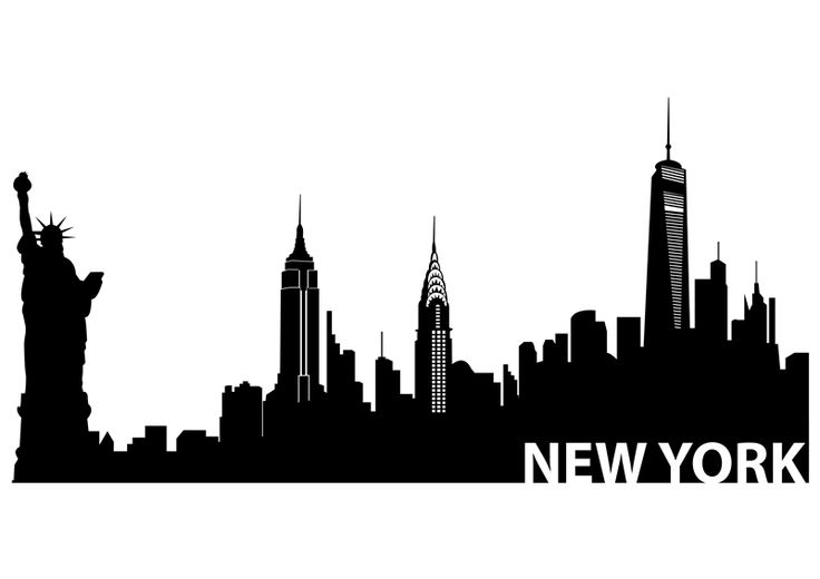 736x520 New York Skyline Silhouette - New York Skyline Drawing Outline