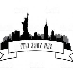 300x300 photostock vector nyc skyline greeting card design hand drawn - New York Skyline Drawing Outline