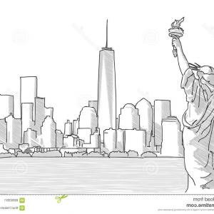 300x300 stock illustration new york city skyline black white illustration - New York Skyline Drawing Outline