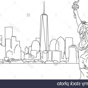 300x300 Stock Photo Free Hand Sketch Of New York City Skyline Vector - New York Skyline Drawing Outline