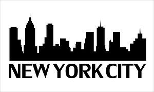 300x179 nyc skyline outline new york city skyline silhouette vinyl wall - New York Skyline Drawing Outline