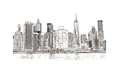 New York Skyline Drawing Outline at PaintingValley.com | Explore ...