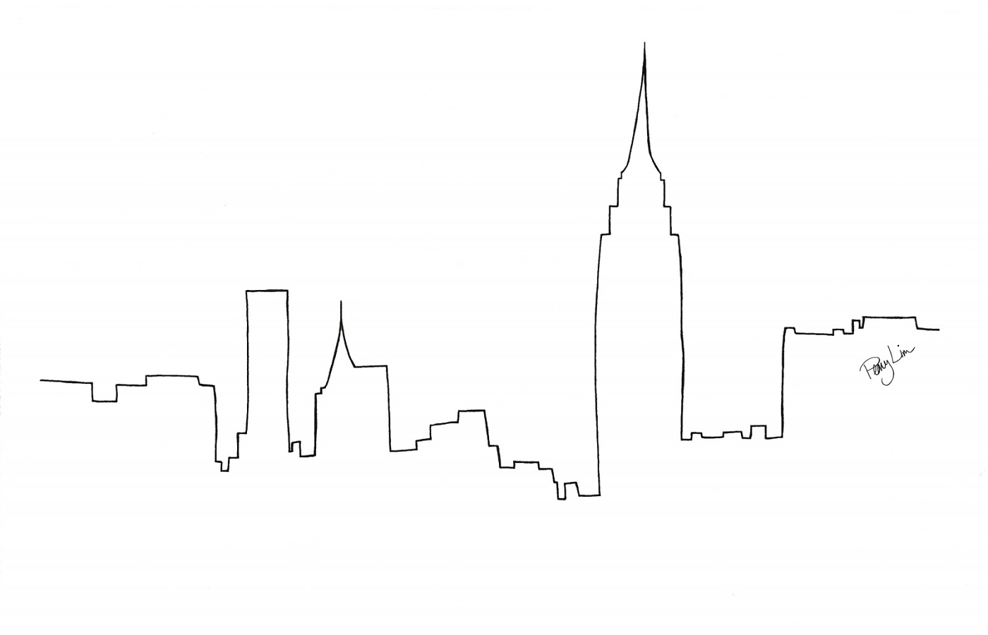 New York Skyline Line Drawing At Paintingvalley Com Explore Collection Of New York Skyline Line Drawing