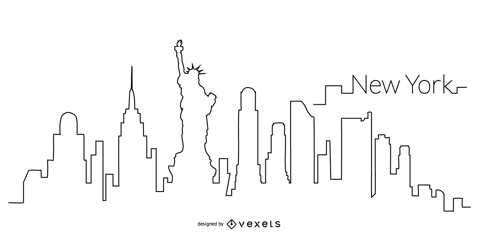 New York Skyline Line Drawing at Explore