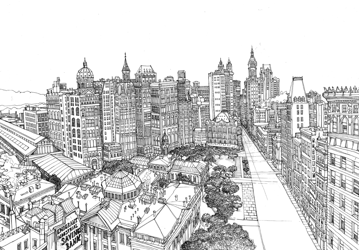 New York Skyline Line Drawing At Paintingvalley Com Explore