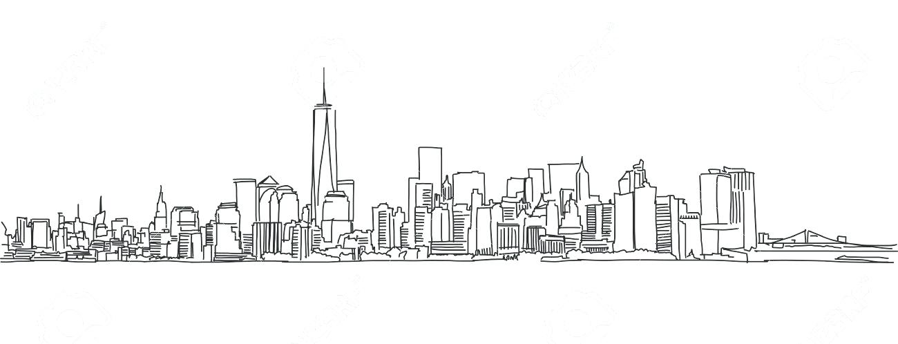 New York Skyline Silhouette Drawing at PaintingValley.com | Explore ...