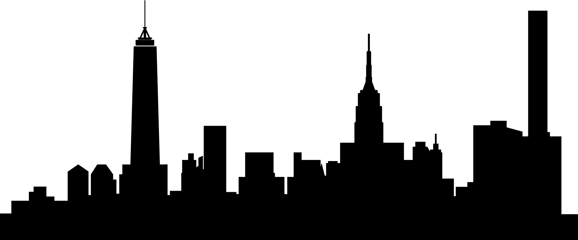 2000x833 autistic drawing skyline new york transparent png clipart free - New York Skyline Silhouette Drawing