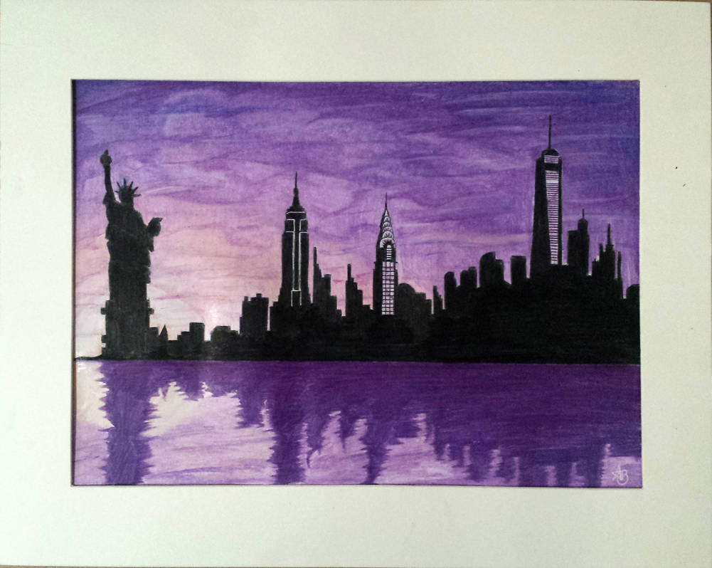 1001x798 new york skyline silhouette drawing - New York Skyline Silhouette Drawing