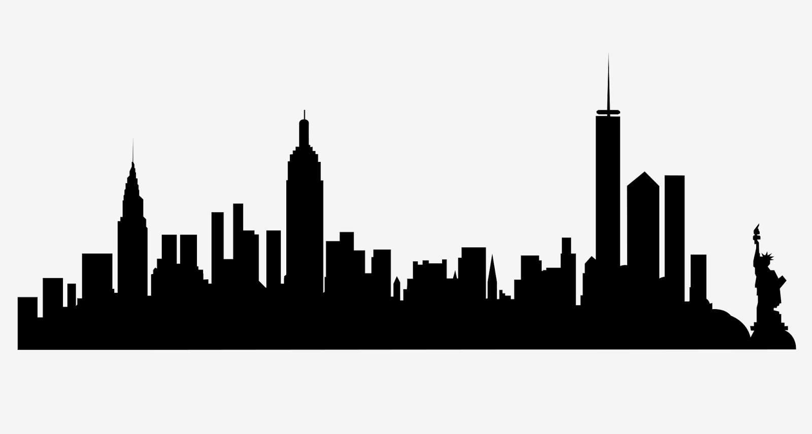 1600x855 This Is A Free To Download Featuring New York Skyline - New York Skyline Silhouette Drawing