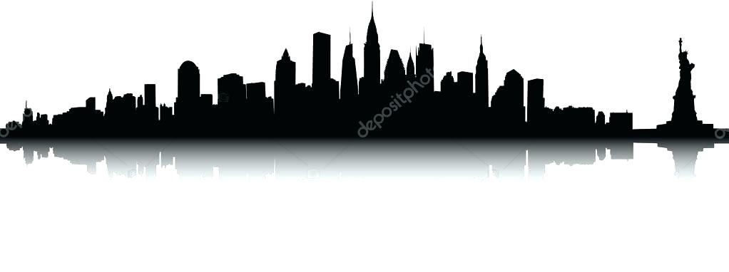 New York Skyline Silhouette Drawing at PaintingValley.com | Explore ...