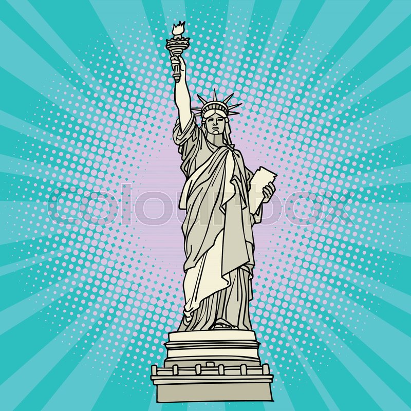 800x800 statue of liberty new york america stock vector colourbox - New York Statue Of Liberty Drawing