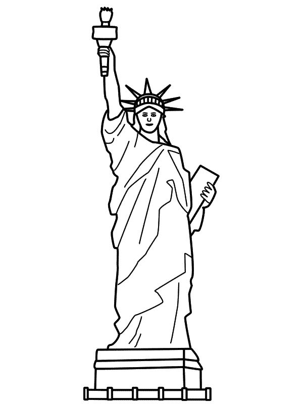 600x800 Coloring - New York Statue Of Liberty Drawing