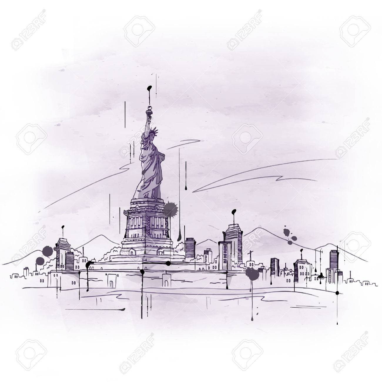 New York Statue Of Liberty Drawing At Paintingvalley Com Explore