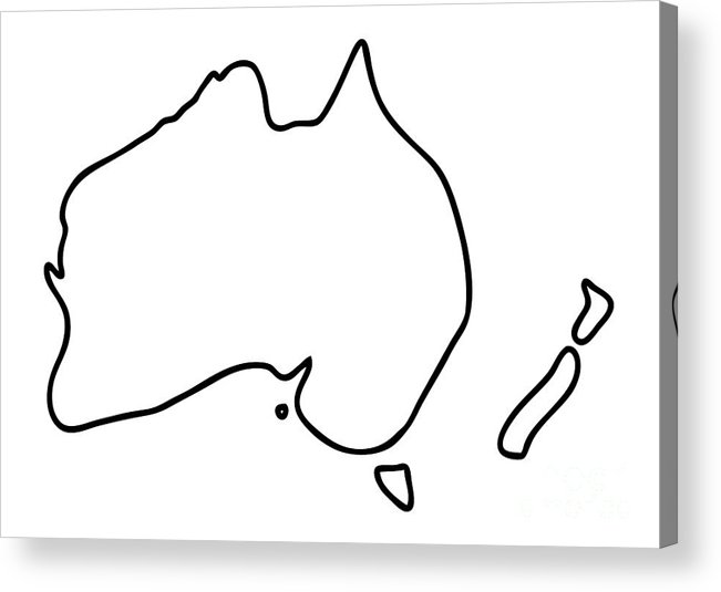 651x535 Australia New Zealand Downunder Map Acrylic Print - New Zealand Map Drawing