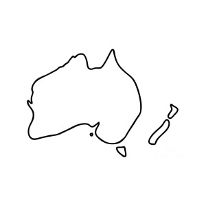 300x300 Australia New Zealand Downunder Map Drawing - New Zealand Map Drawing