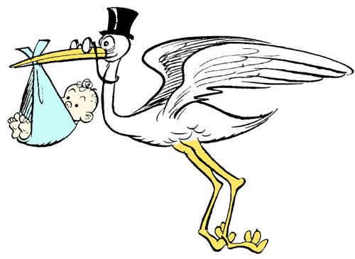 500x365 how to draw cartoon stork holding newborn baby drawing tutorial - Newborn Baby Drawing