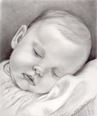 200x240 newborn baby portrait - Newborn Baby Drawing