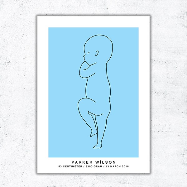 600x600 personalized newborn drawing in scale - Newborn Drawing
