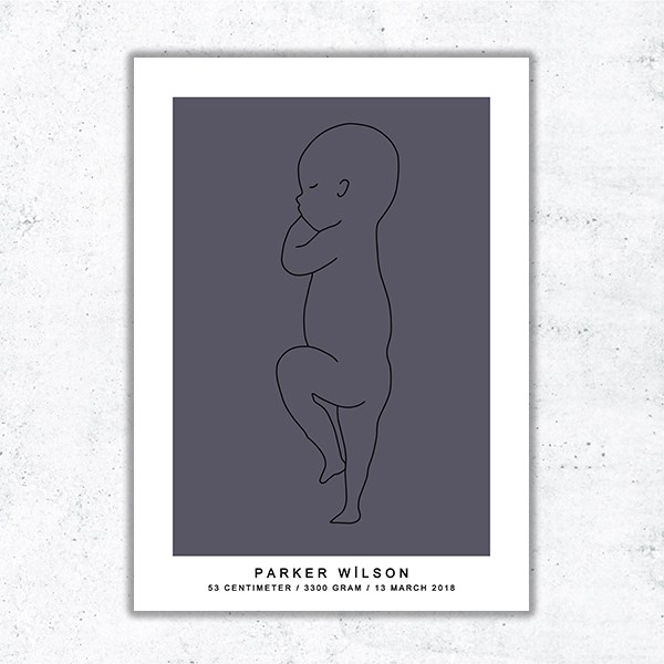 600x600 personalized newborn drawing in scale - Newborn Drawing