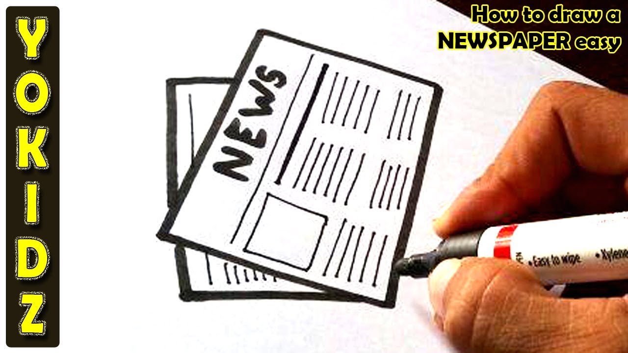 1280x720 how to draw a newspaper easy - Newspaper Drawing