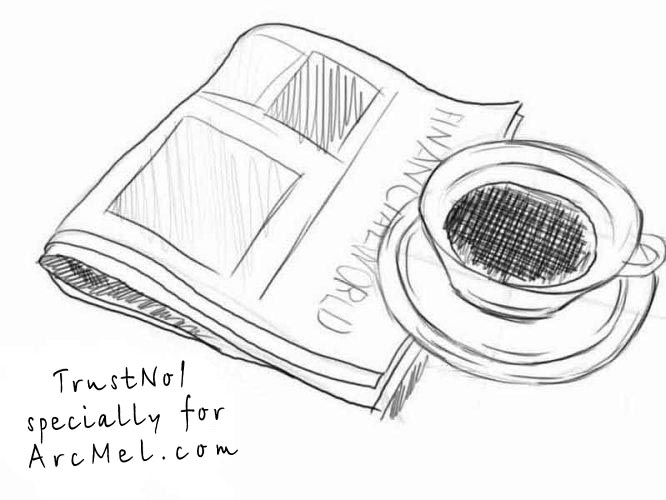 666x500 how to draw a newspaper step - Newspaper Drawing