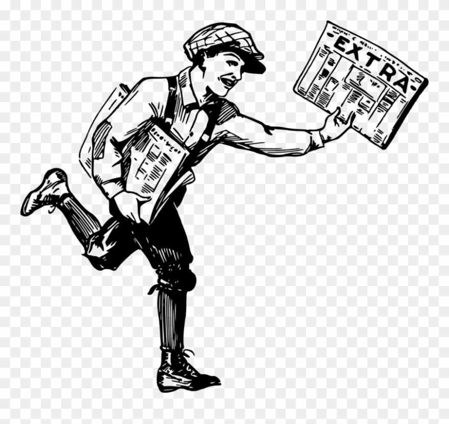880x830 paperboy newspaper drawing - Newspaper Drawing