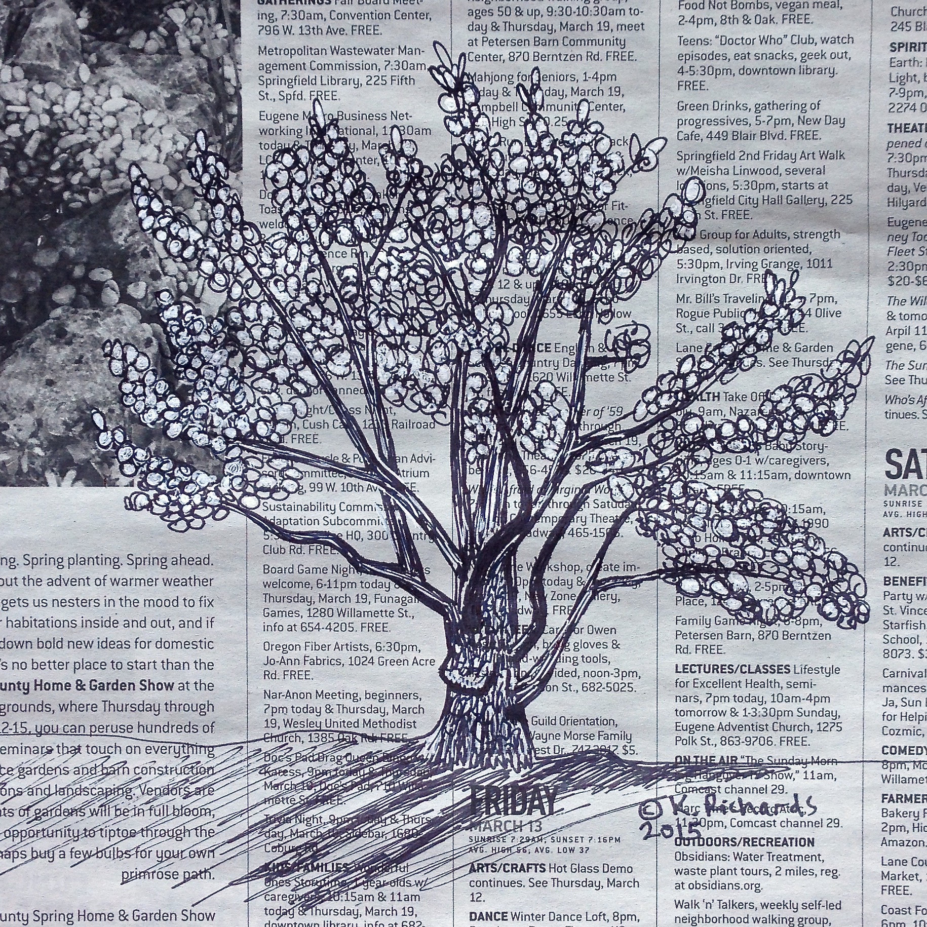 1830x1830 tree drawing drawing on newspaper ticklehead - Newspaper Drawing