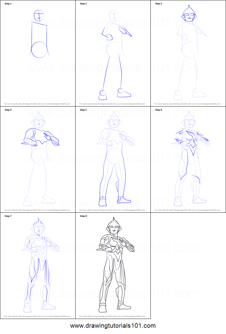 751x1110 how to draw ultraman nexus printable step - Nexus Drawing