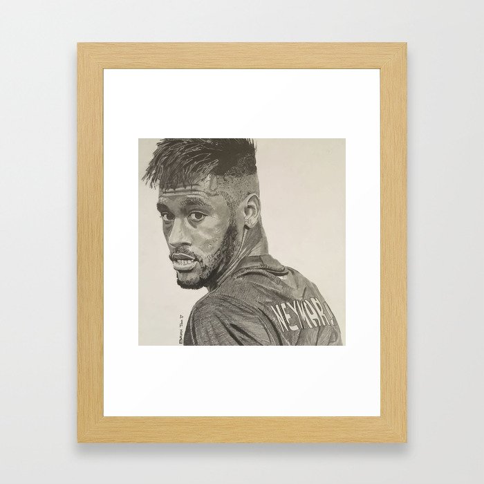 700x700 neymar jr graphite pencil drawing framed art print - Neymar Drawing