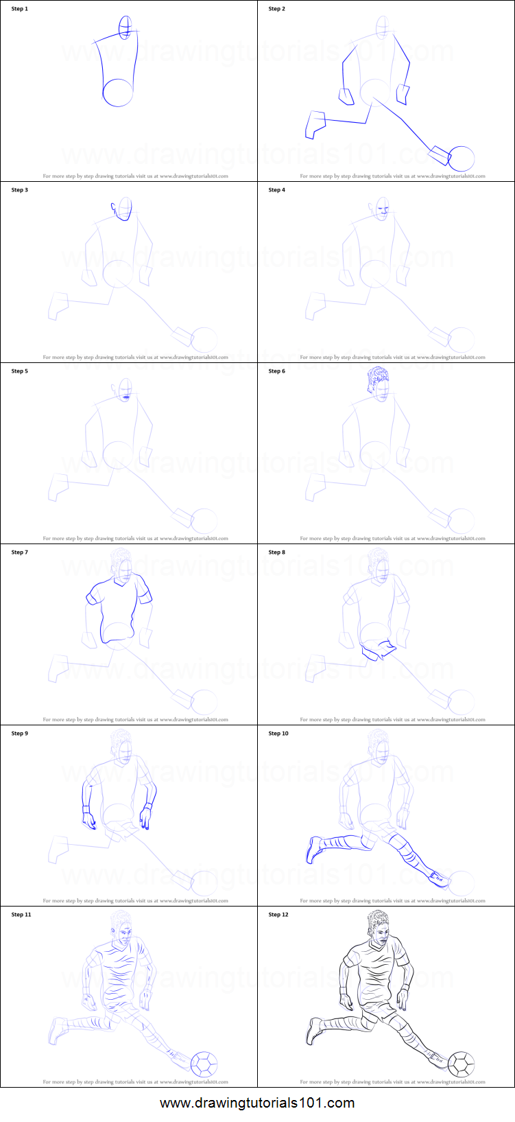 Neymar Drawing Step By Step At Explore Collection