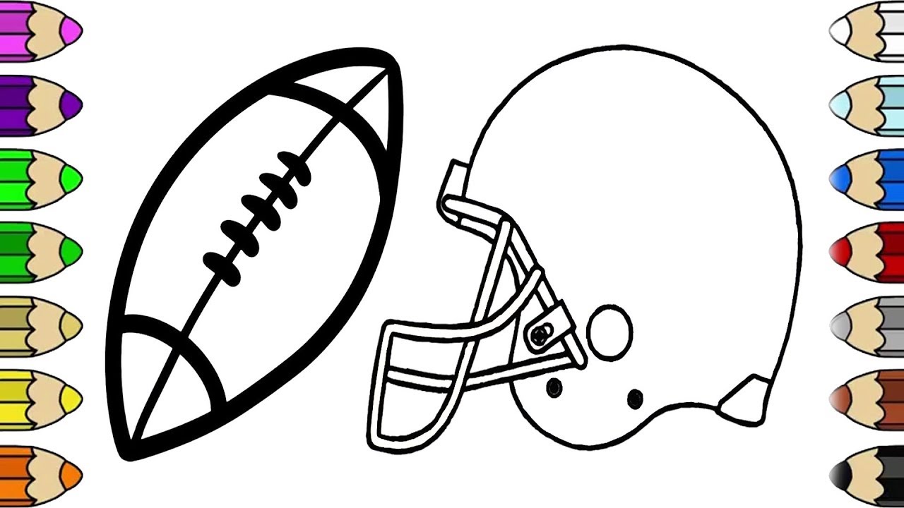 1280x720 how to draw nfl football with helmet coloring pages for kids - Nfl Football Drawing