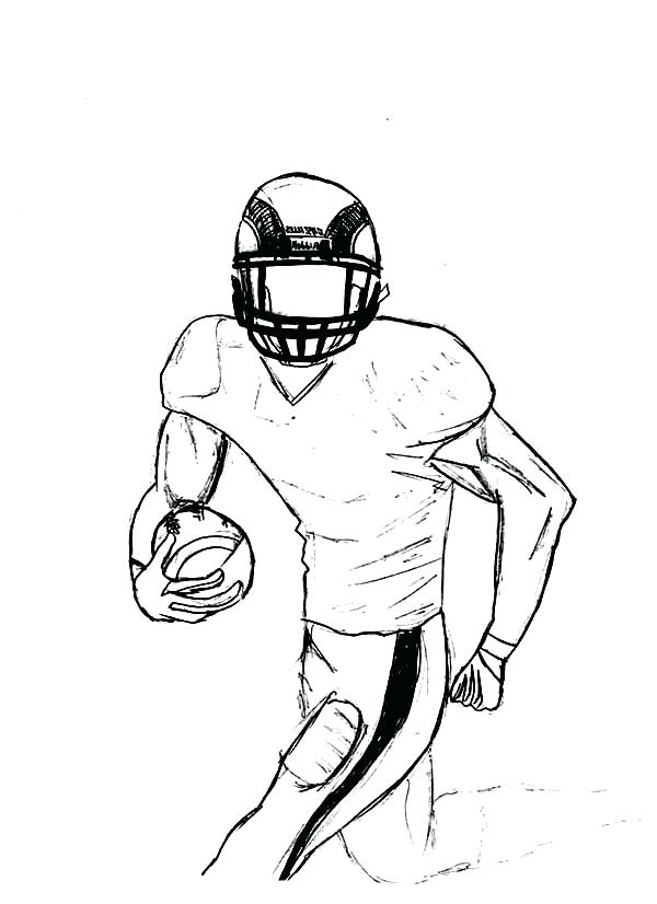 600x826 nfl football player coloring pages drawing of a football player - Nfl Football Drawing