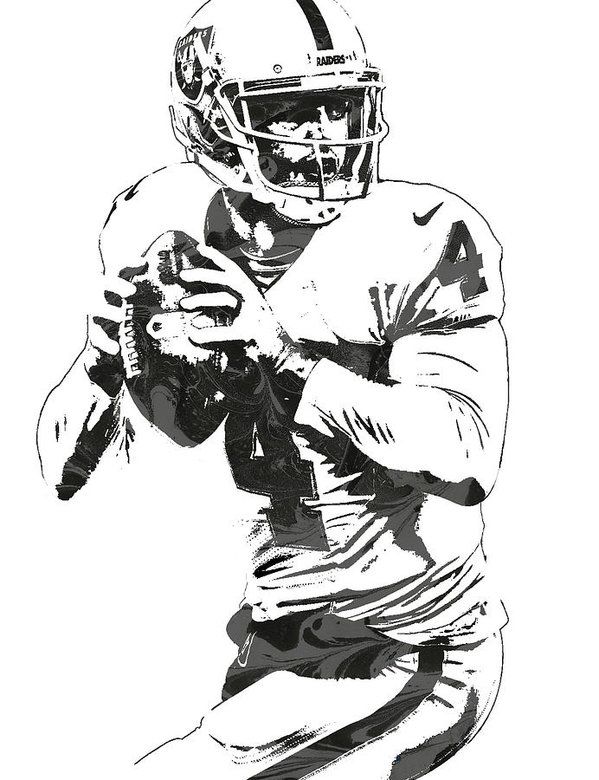 599x780 Nfl Pixel Art Derek Carr - Nfl Player Drawings