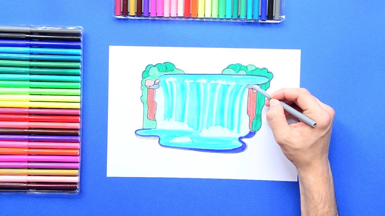1280x720 how to draw the niagara falls - Niagara Falls Drawing