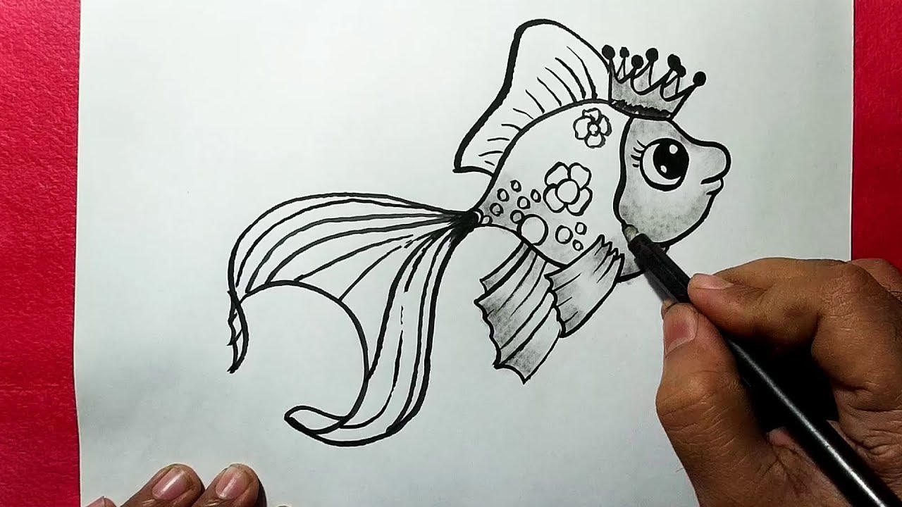 1280x720 How To Draw A Beautiful Fish Easy Line Drawing Of A Fish - Nice Drawings Easy