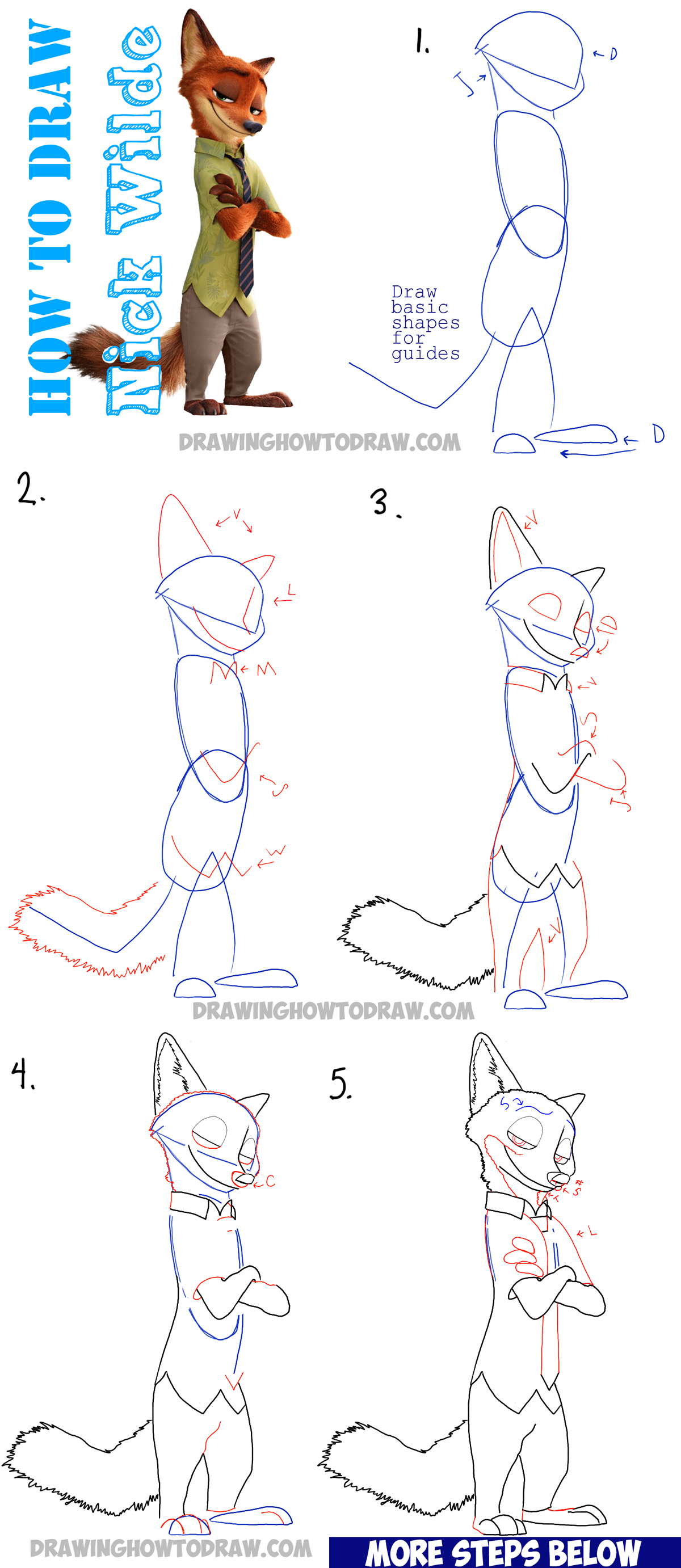1200x2764 how to draw nick wilde from zootopia - Nick Drawing
