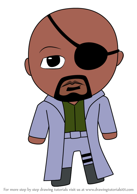 567x800 learn how to draw kawaii nick fury - Nick Drawing
