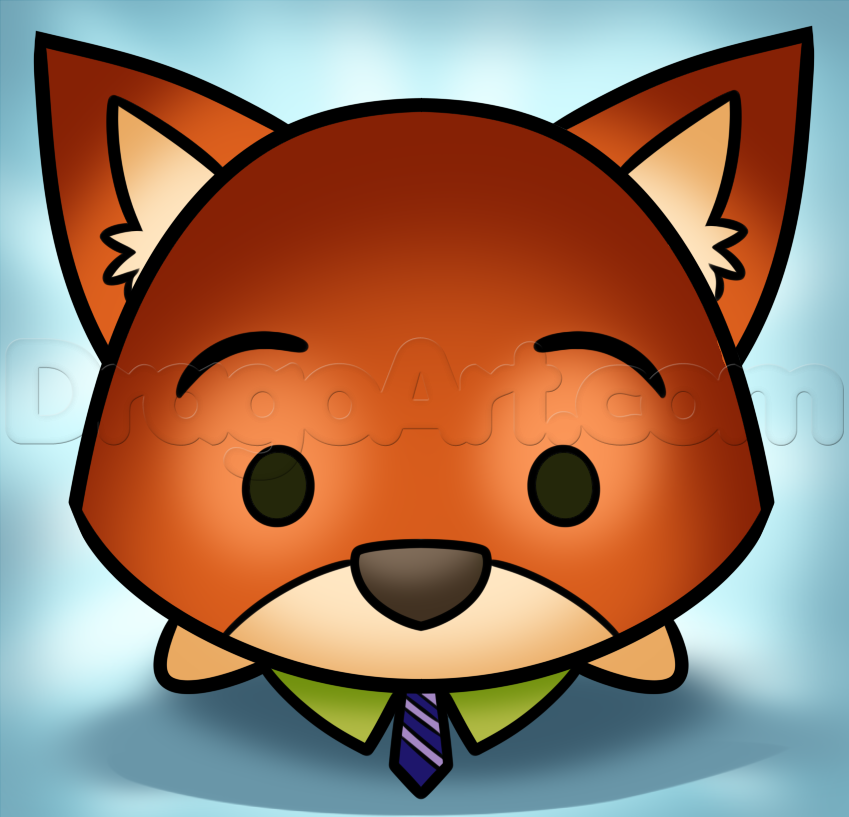 849x817 learn tsum tsum nick wilde drawing lesson, disney characters - Nick Drawing