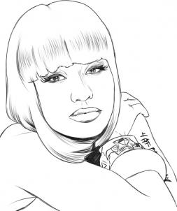 253x302 drawing printout how to draw nicki minaj - Nicki Minaj Drawing