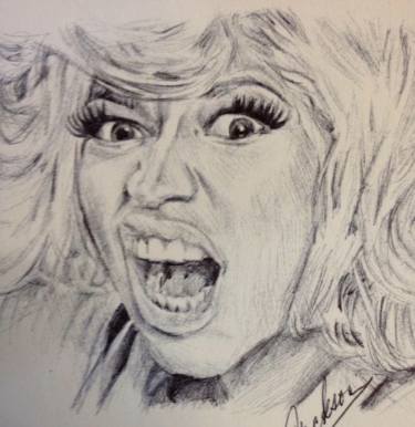 375x386 Nicki Minaj Portrait Drawing - Nicki Minaj Drawing