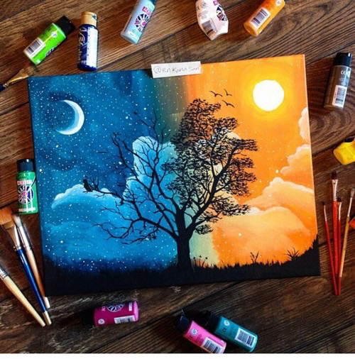 500x506 night day drawing uploaded - Night And Day Drawing