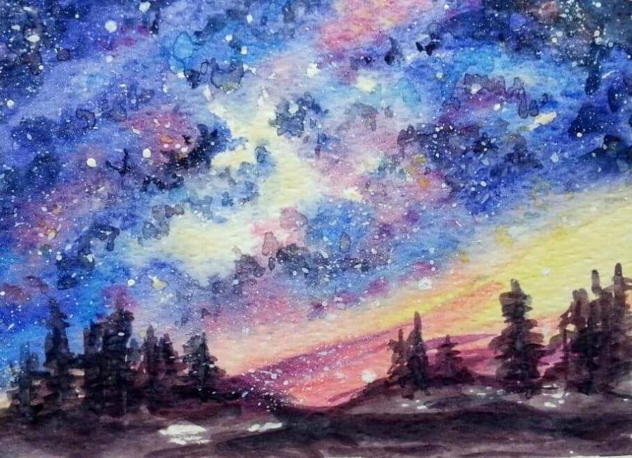 900x653 good night nature drawings pictures drawings ideas for kids - Night Drawing