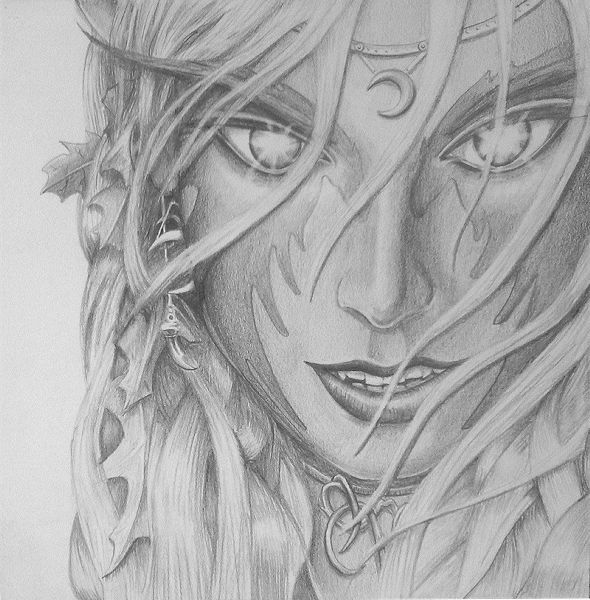 590x600 night elf pencil sketch wow amino - Night Elf Drawing